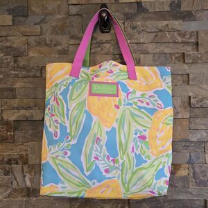 LILLY PULITZER For ESTEE LAUDER Tote Bag, Watercolor Lemons Beach, Multi Color